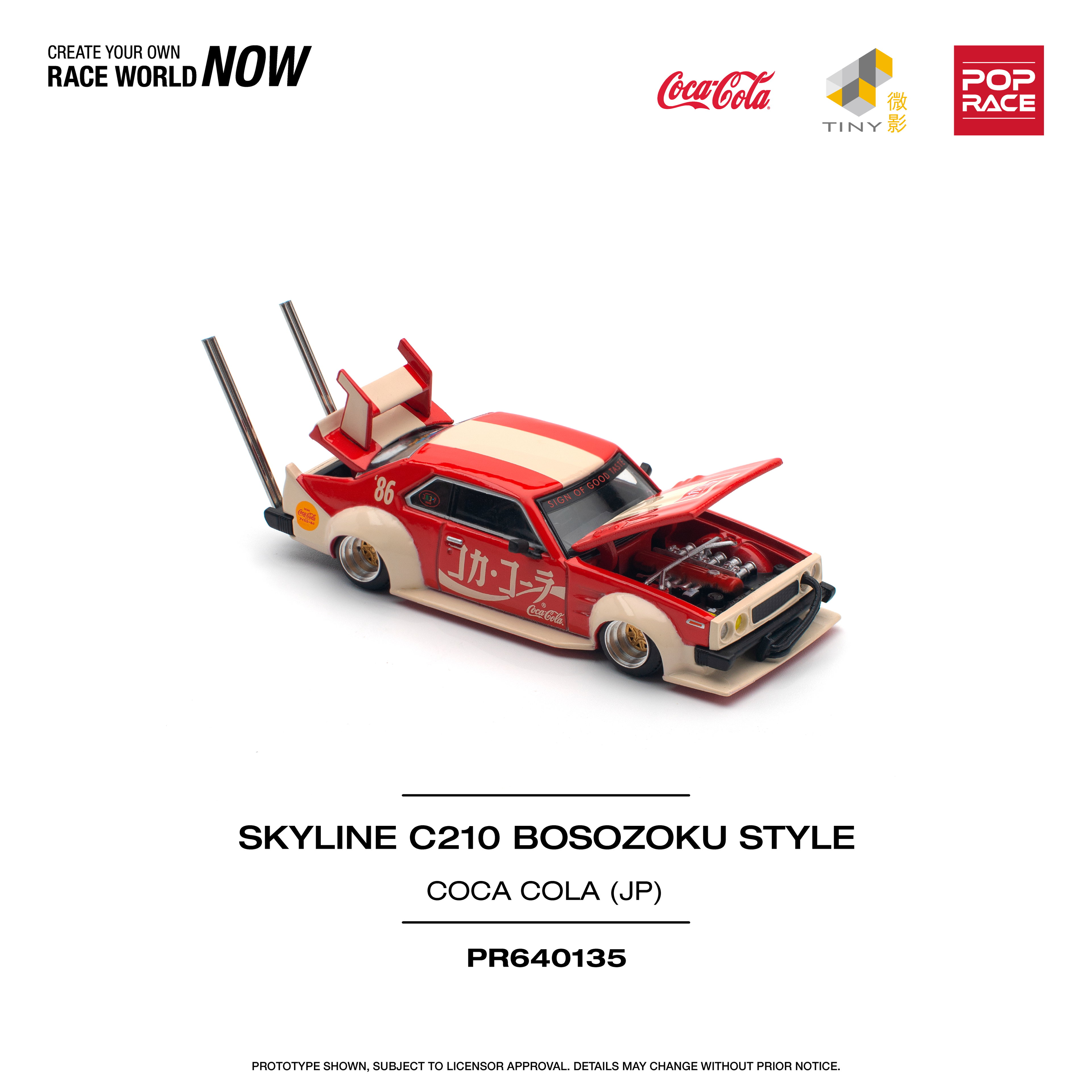 POP RACE MODEL 1/64 SKYLINE C210 KAIDO RACER (BOSOZOKU STYLE) - COLA JP_11