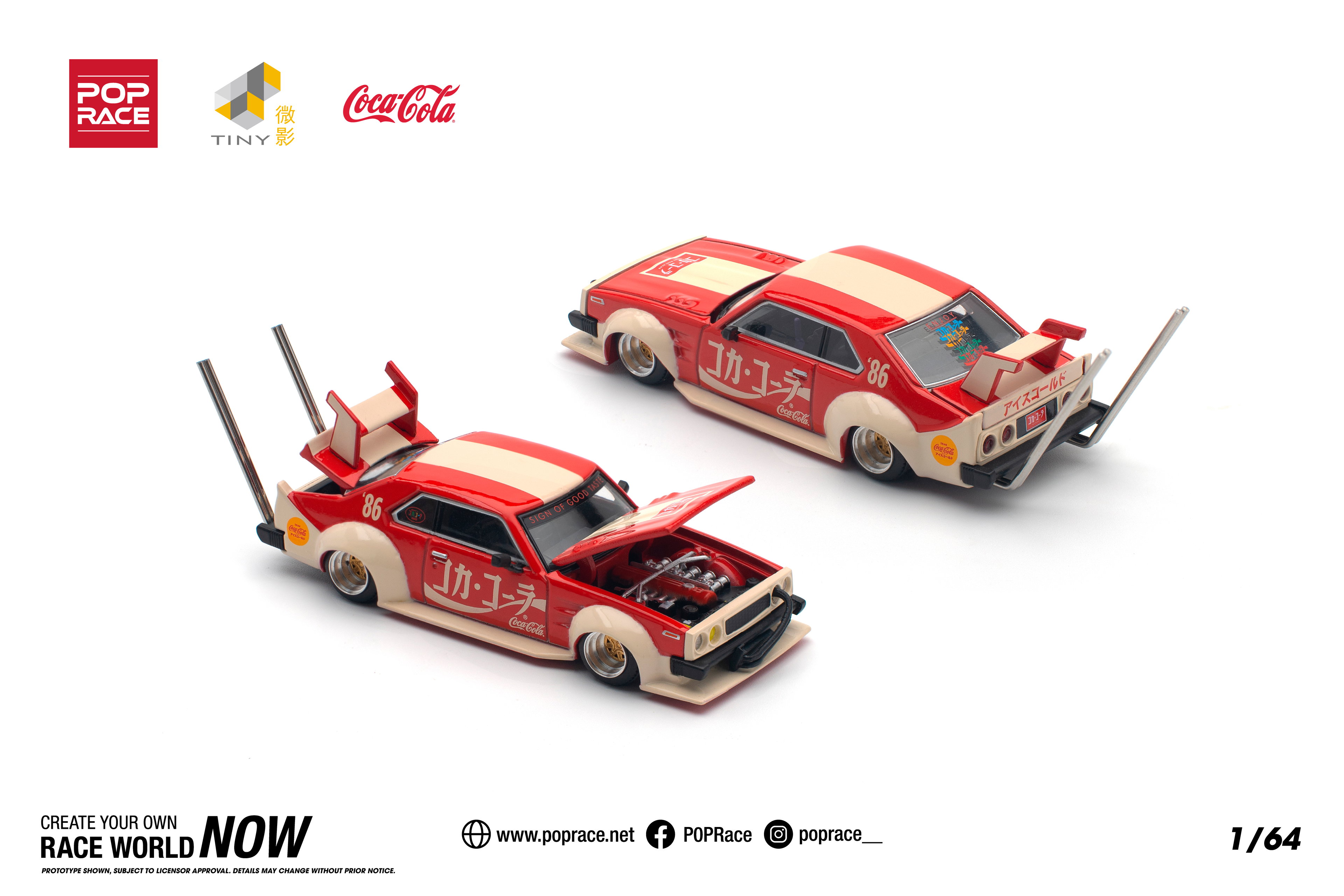 POP RACE MODEL 1/64 SKYLINE C210 KAIDO RACER (BOSOZOKU STYLE) - COLA JP_3