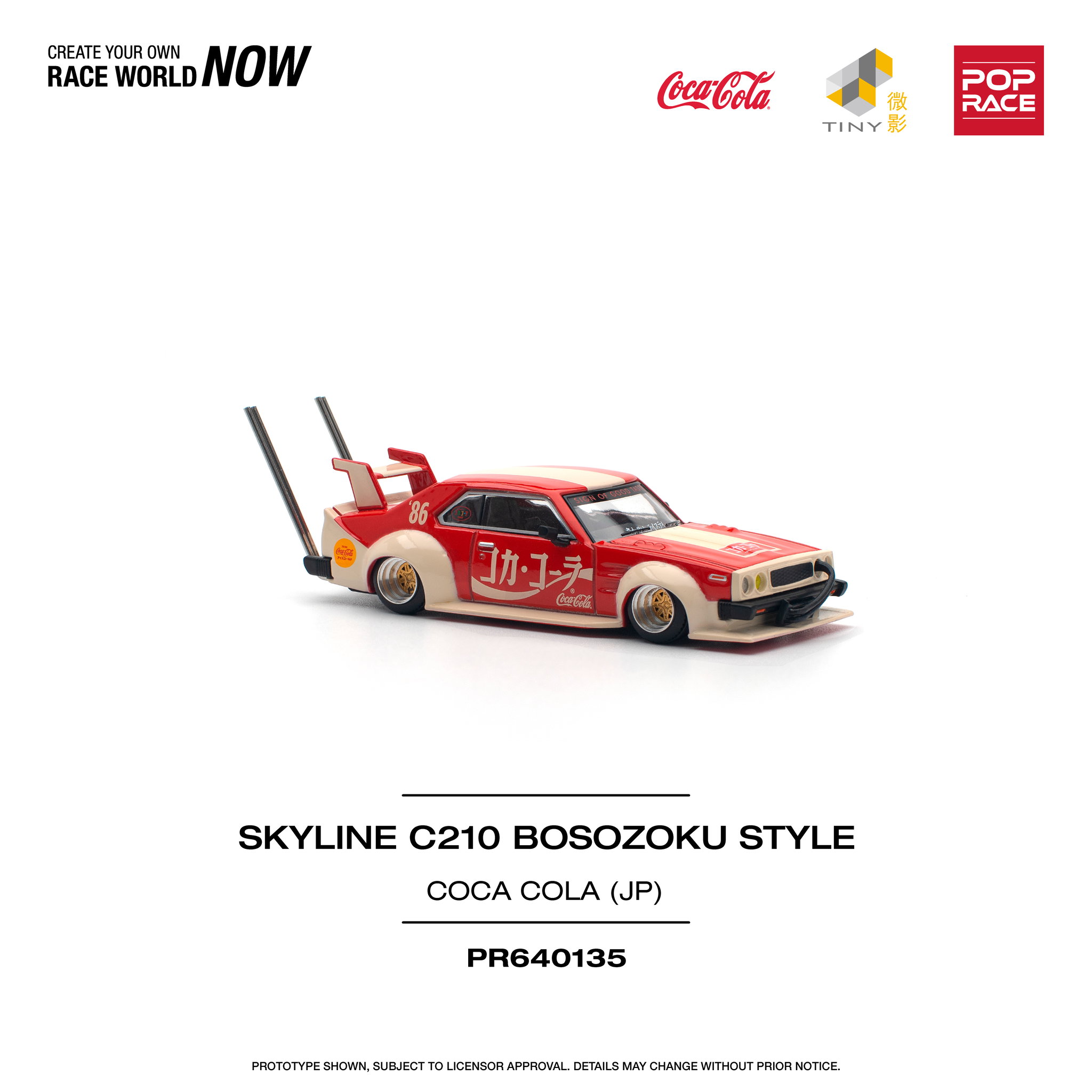 POP RACE MODEL 1/64 SKYLINE C210 KAIDO RACER (BOSOZOKU STYLE) - COLA JP_10