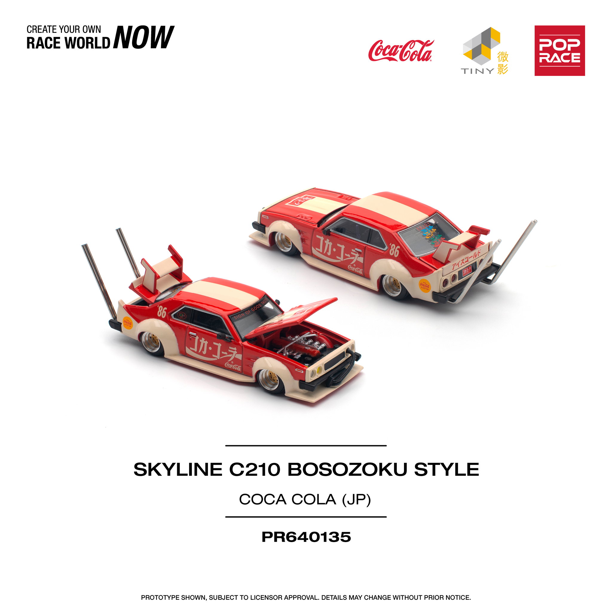 POP RACE MODEL 1/64 SKYLINE C210 KAIDO RACER (BOSOZOKU STYLE) - COLA JP_4