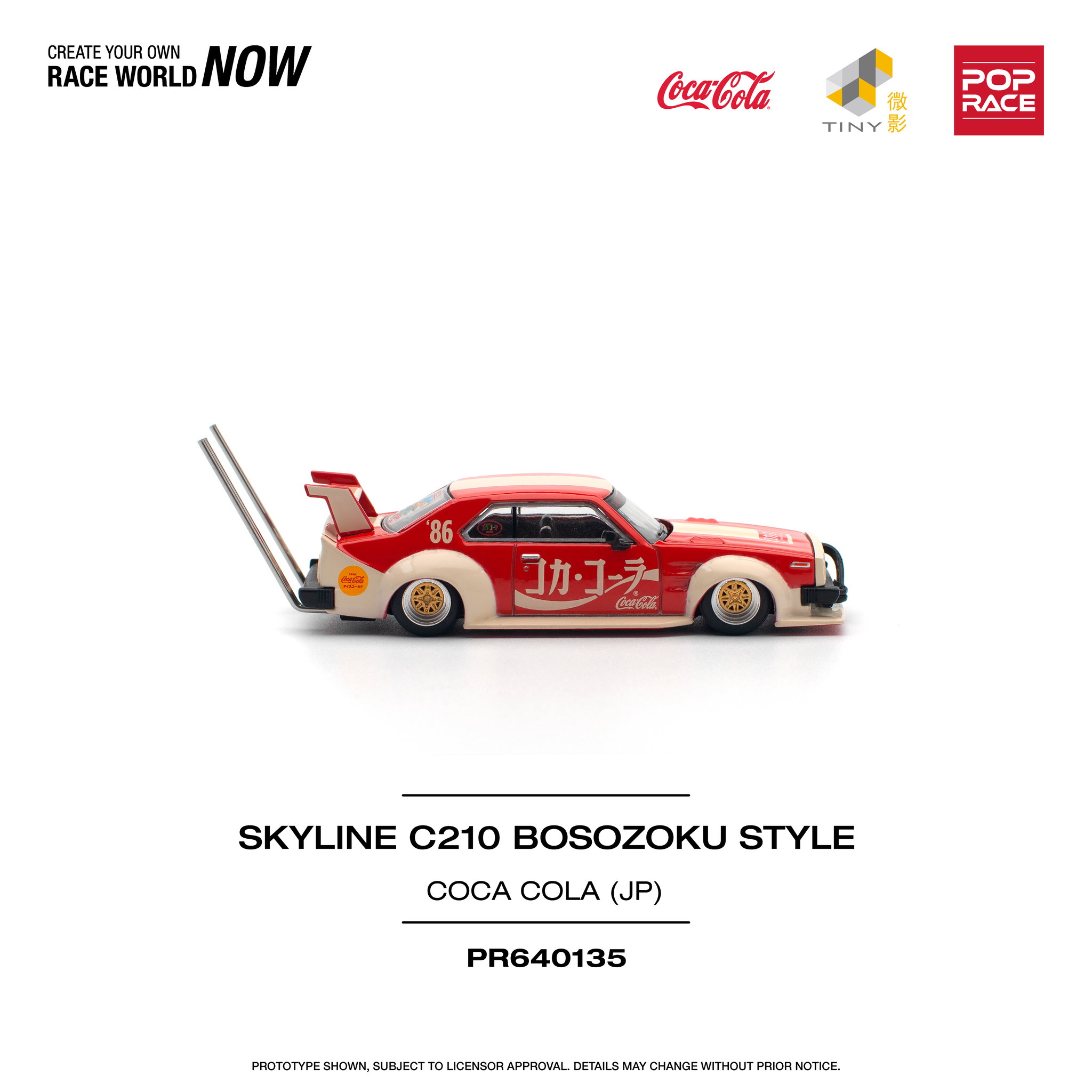 POP RACE MODEL 1/64 SKYLINE C210 KAIDO RACER (BOSOZOKU STYLE) - COLA JP_9