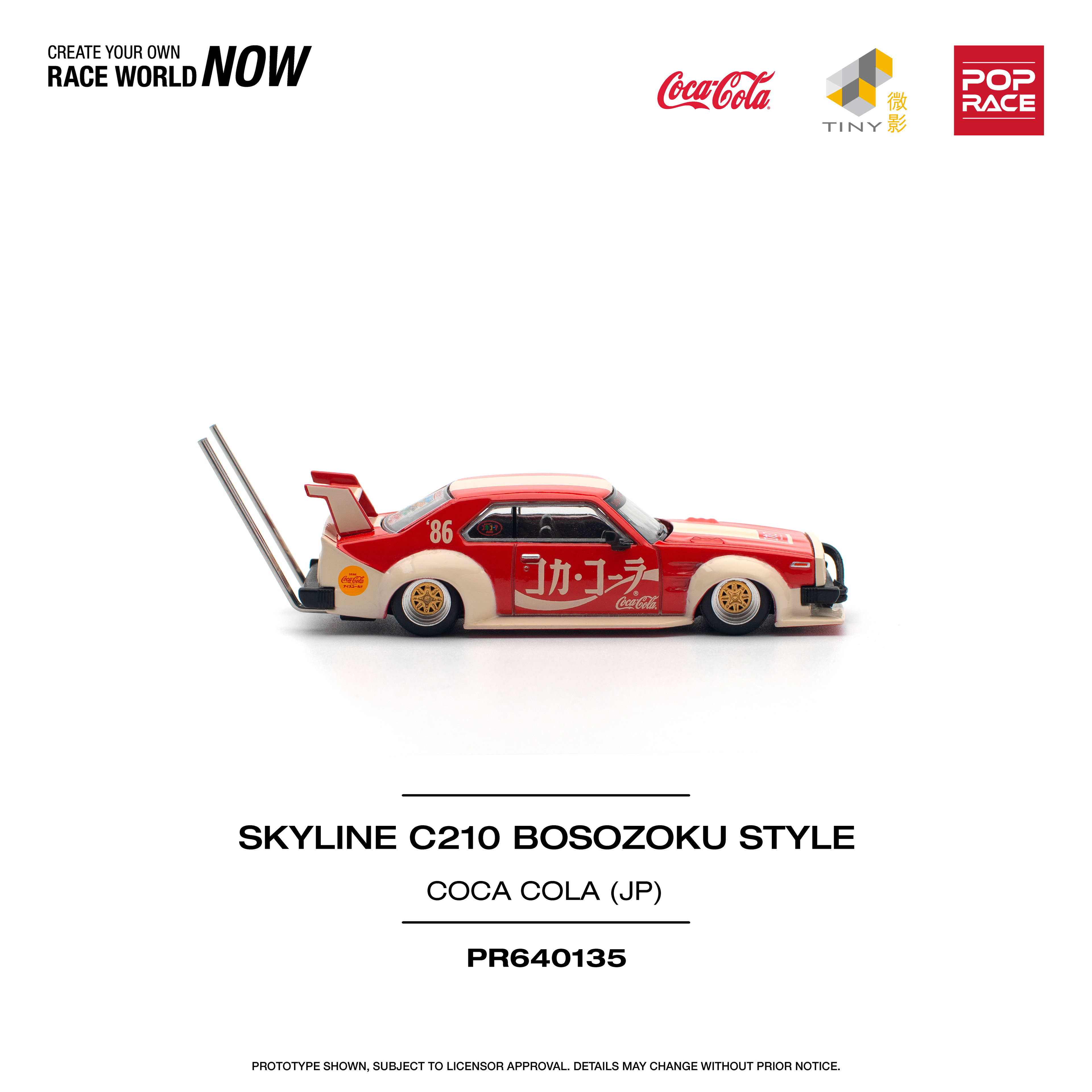 POP RACE MODEL 1/64 SKYLINE C210 KAIDO RACER (BOSOZOKU STYLE) - COLA JP_9