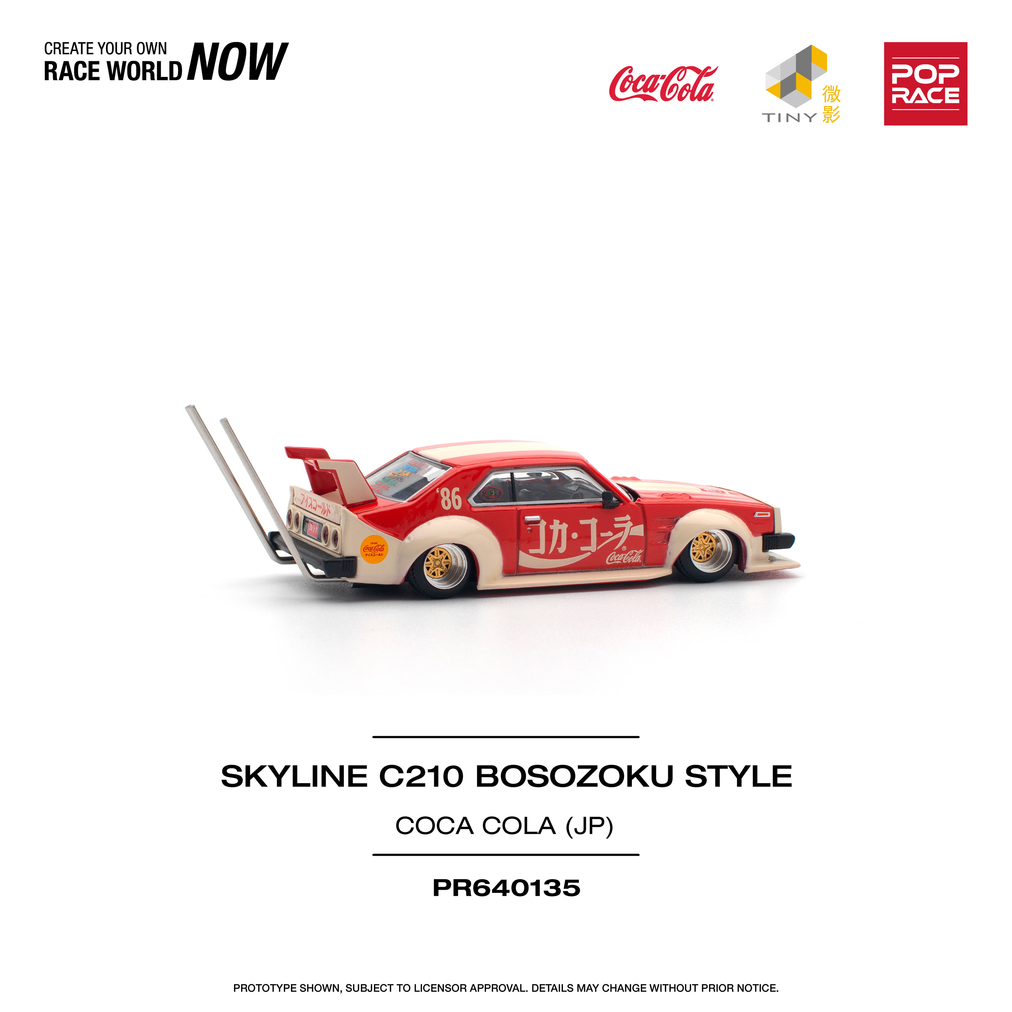 POP RACE MODEL 1/64 SKYLINE C210 KAIDO RACER (BOSOZOKU STYLE) - COLA JP_8
