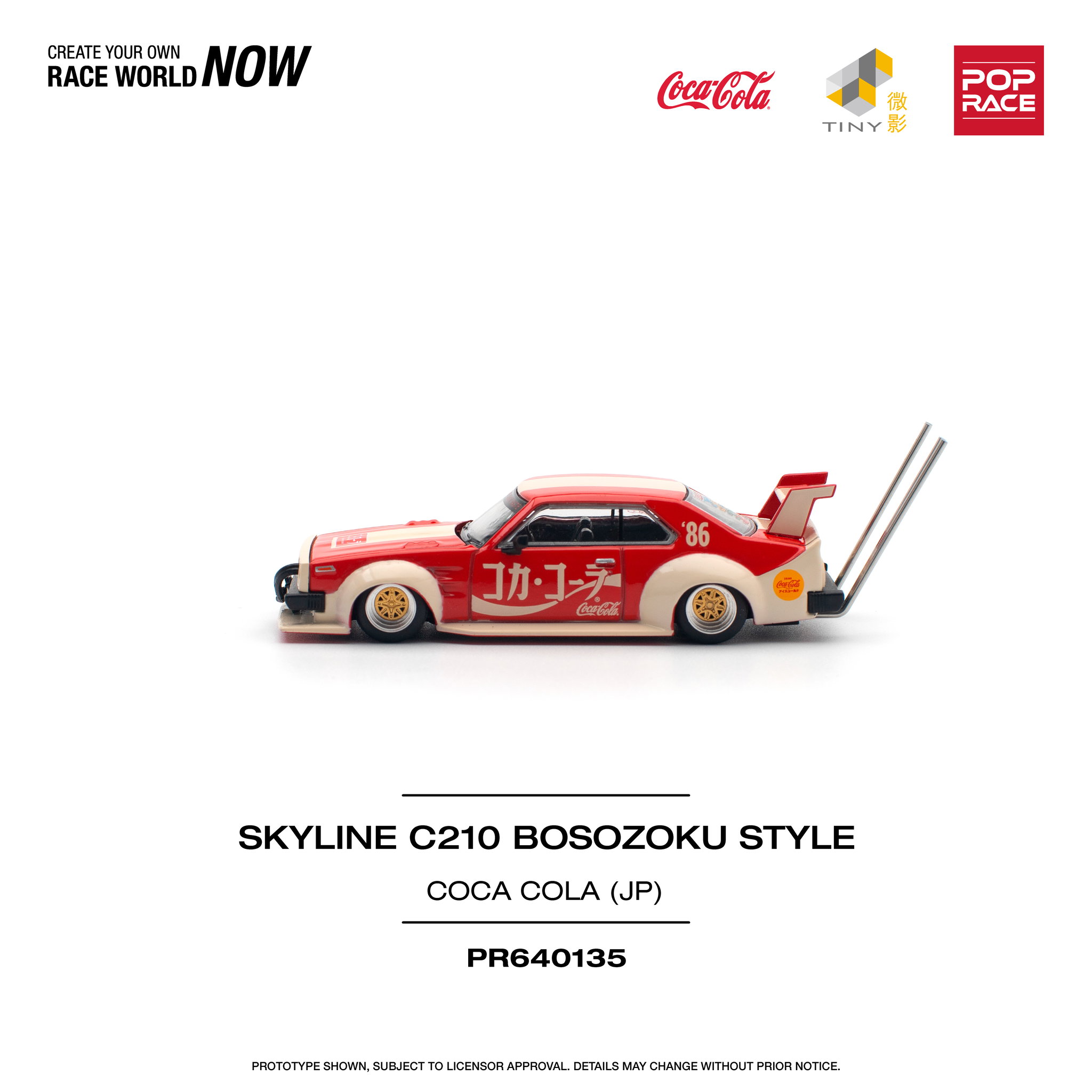POP RACE MODEL 1/64 SKYLINE C210 KAIDO RACER (BOSOZOKU STYLE) - COLA JP_6