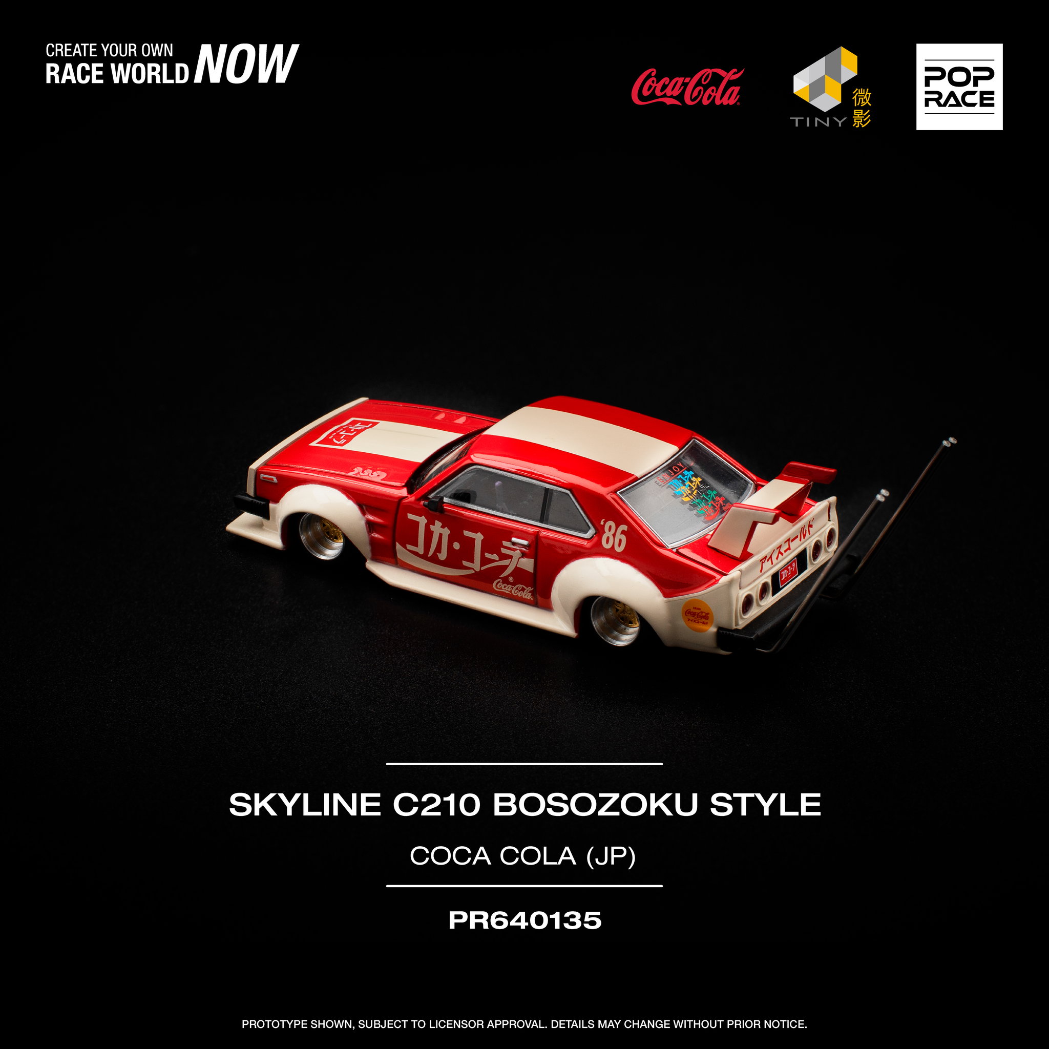 POP RACE MODEL 1/64 SKYLINE C210 KAIDO RACER (BOSOZOKU STYLE) - COLA JP_14