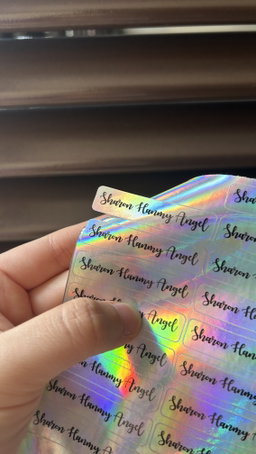 Stiker nama HOLOGRAPHIC