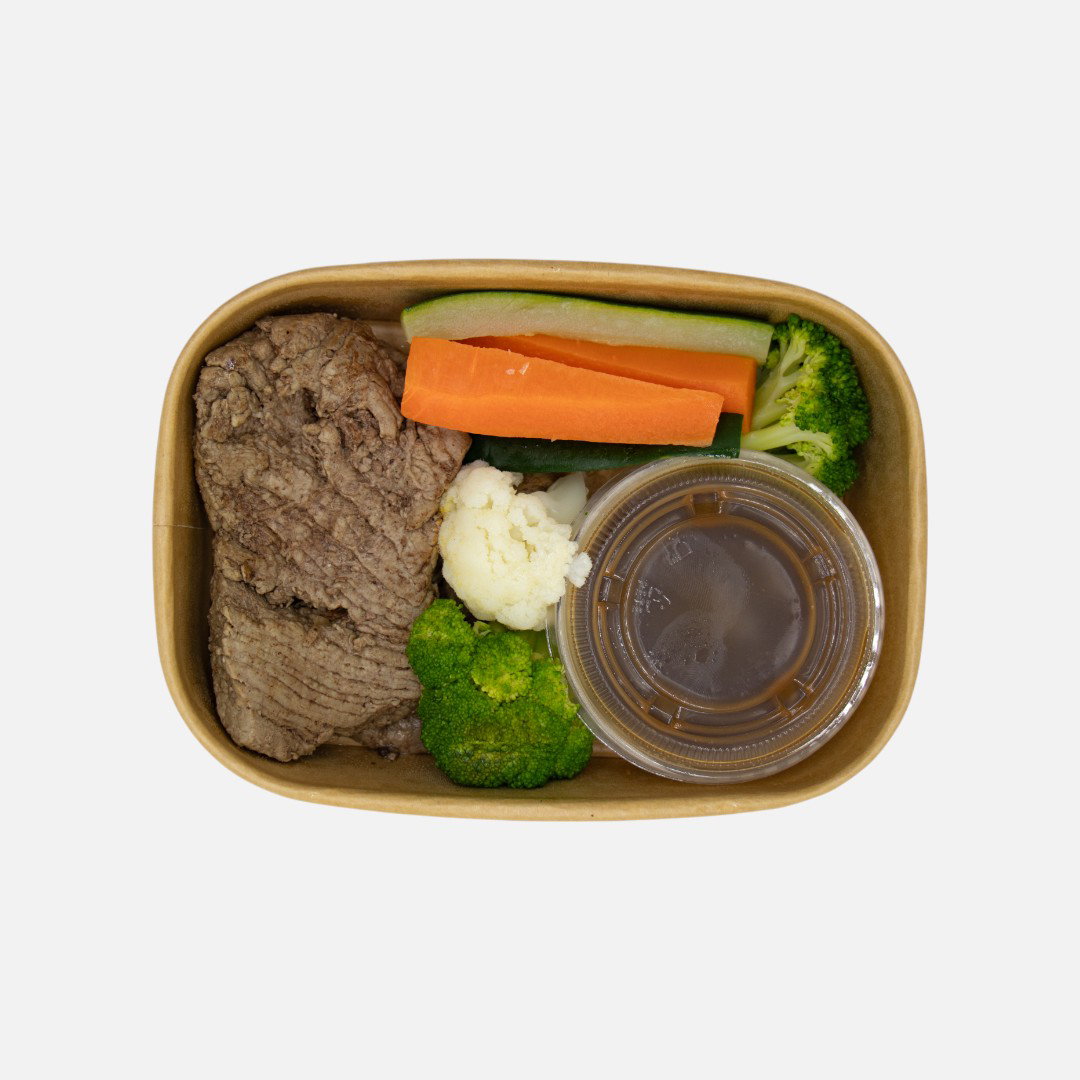 Beef Steak with Steamed Vegetables & Gravy 250g