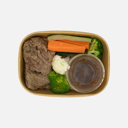 Beef Steak with Steamed Vegetables & Gravy 250g