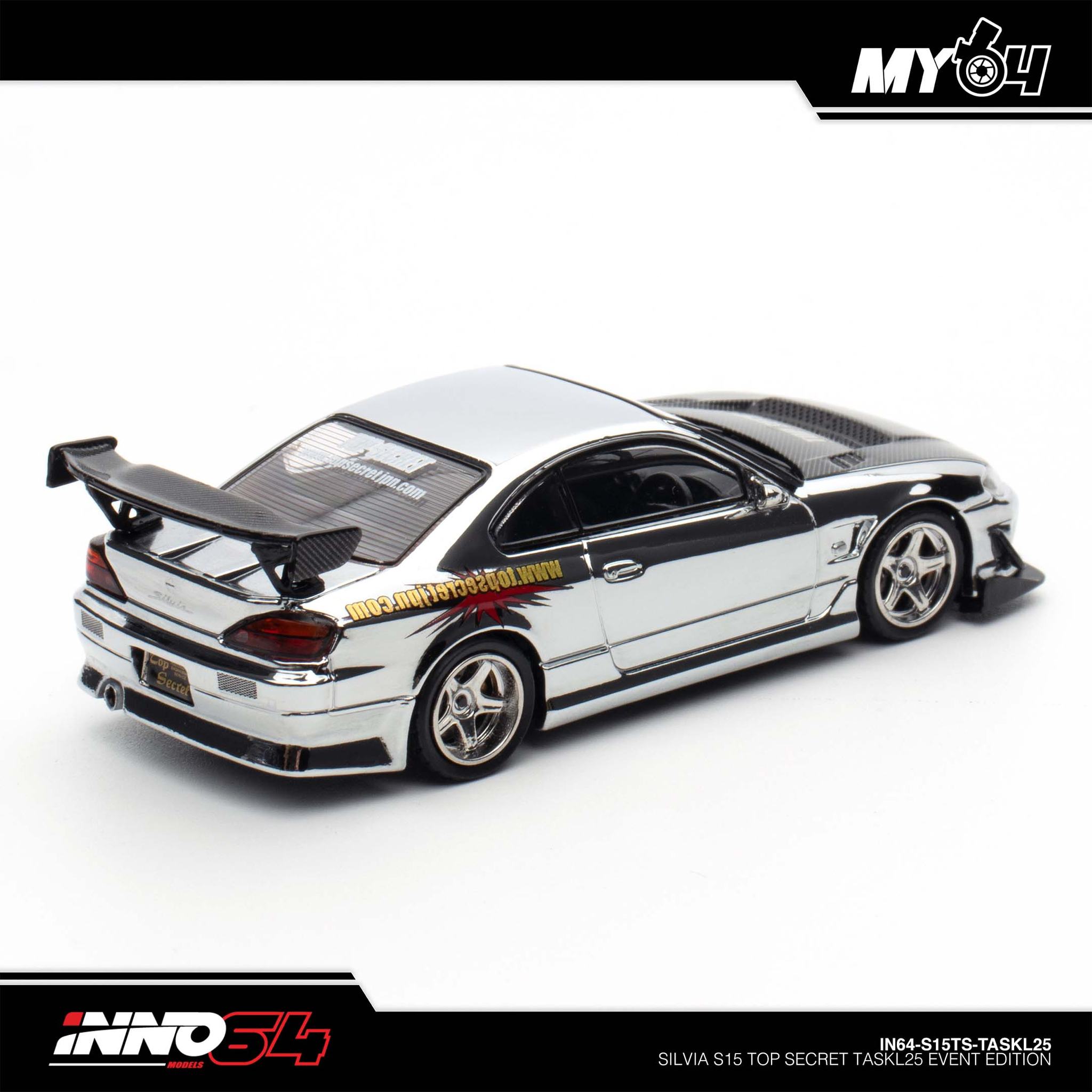INNO MODEL 1/64 SILVIA S15 TOP SECRET - CHROME SILVER (TASKL25)_2