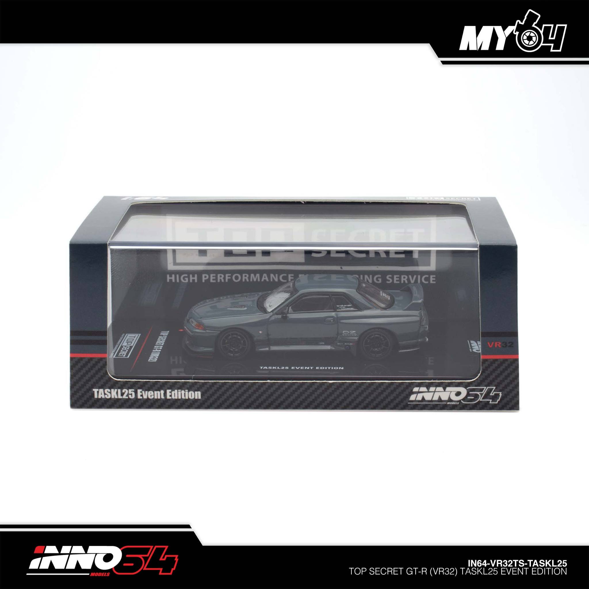 INNO MODEL 1/64 NISSAN SKYLINE GT-R (R32) TOP SECRET - STEALTH GREY (TASKL25)_5
