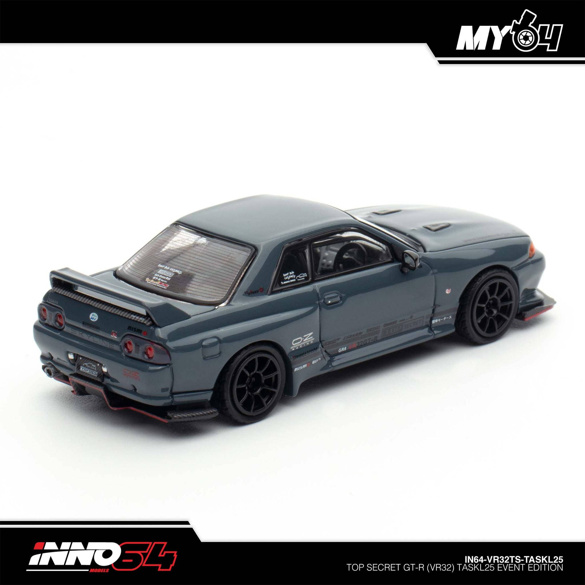 INNO MODEL 1/64 NISSAN SKYLINE GT-R (R32) TOP SECRET - STEALTH GREY (TASKL25)_7