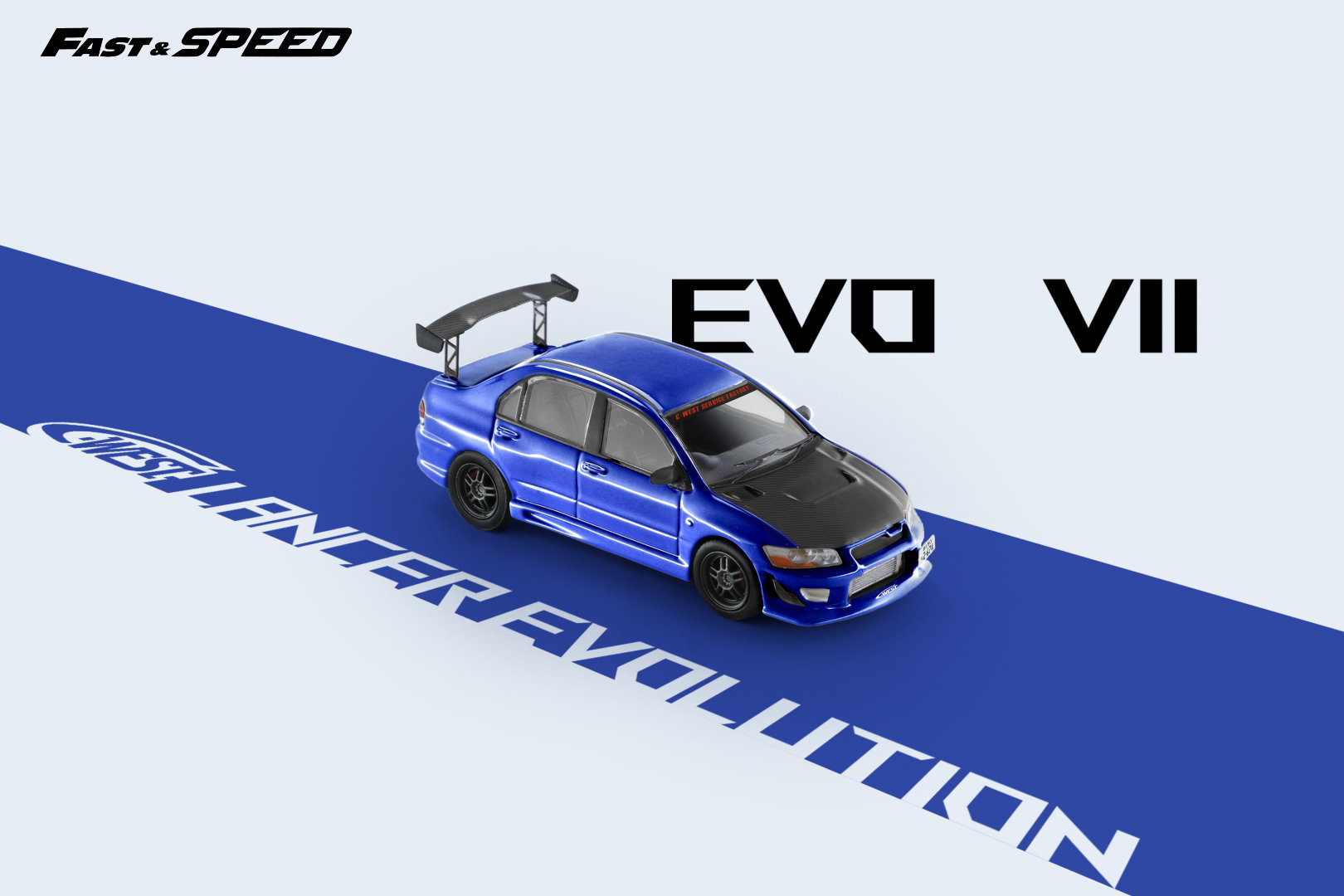 FAST SPEED MODEL 1/64 MITSUBISHI EVO 7 CARBON HOOD - C WEST_9