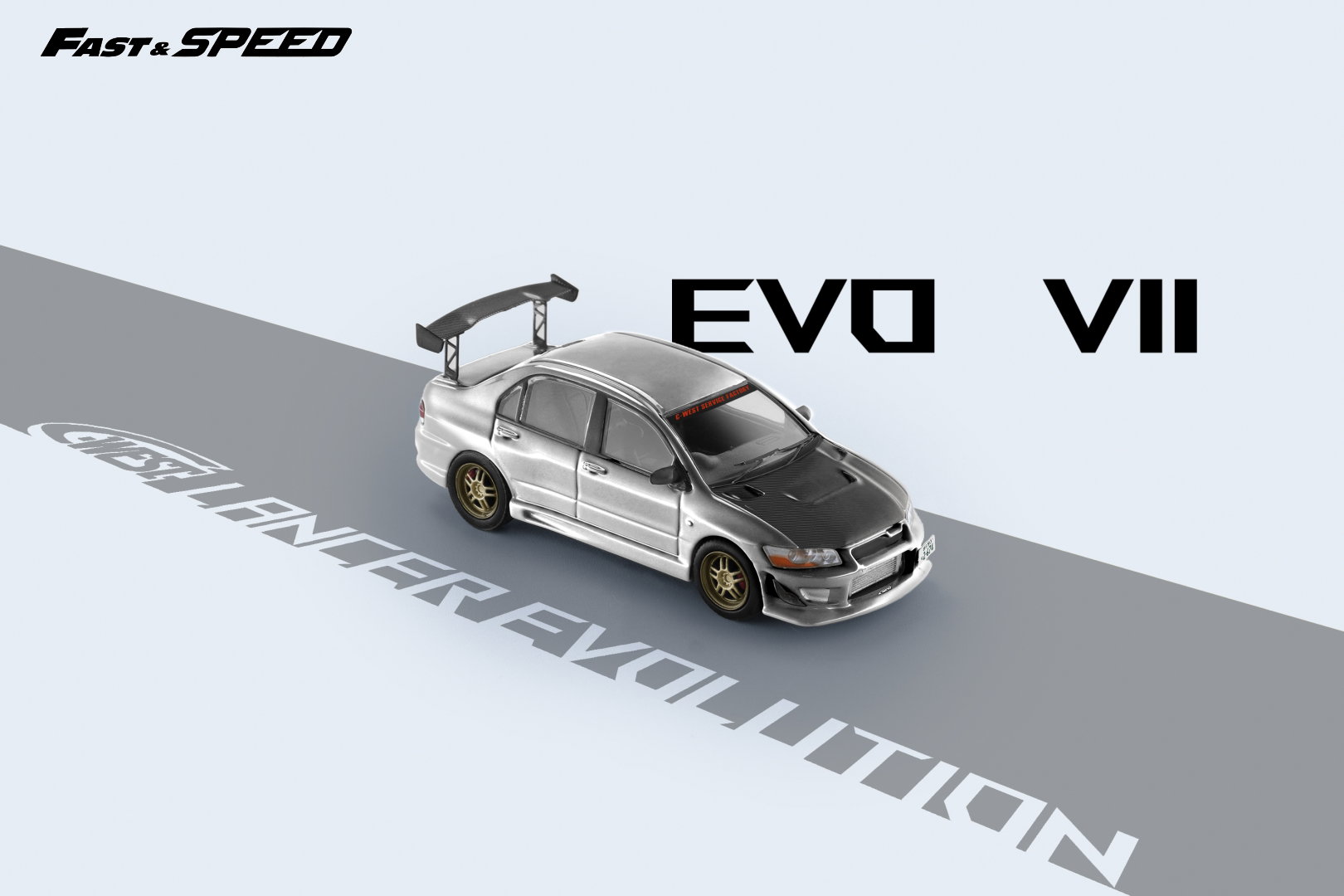 FAST SPEED MODEL 1/64 MITSUBISHI EVO 7 CARBON HOOD - C WEST_10