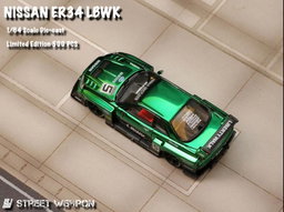 STREET WEAPON MODEL 1/64 SKYLINE ER34 SUPER SILHOUETTE - CHROME GREEN