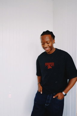 Embroidered Godspeed Men's Tee - Black 