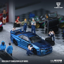 TIME TOP MODEL 1/64 NISSAN SKYLINE GT-R (R34) - BLUE CARBON