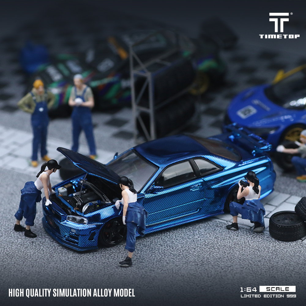 TIME TOP MODEL 1/64 NISSAN SKYLINE GT-R (R34) - BLUE CARBON_6