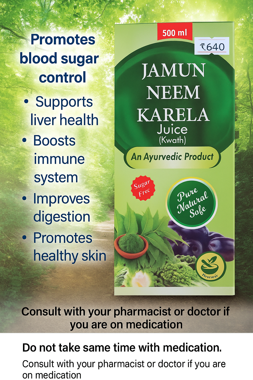 Jamun, Neem and Karela juice 