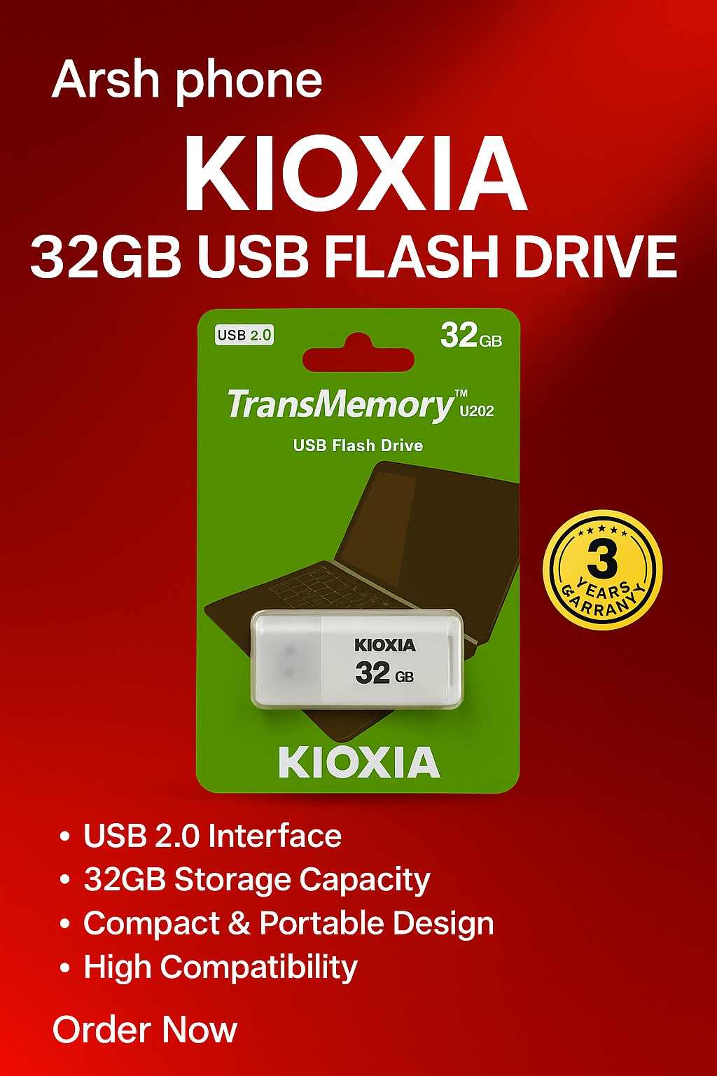 32GB USB گرنتی ٥ ساڵ_0