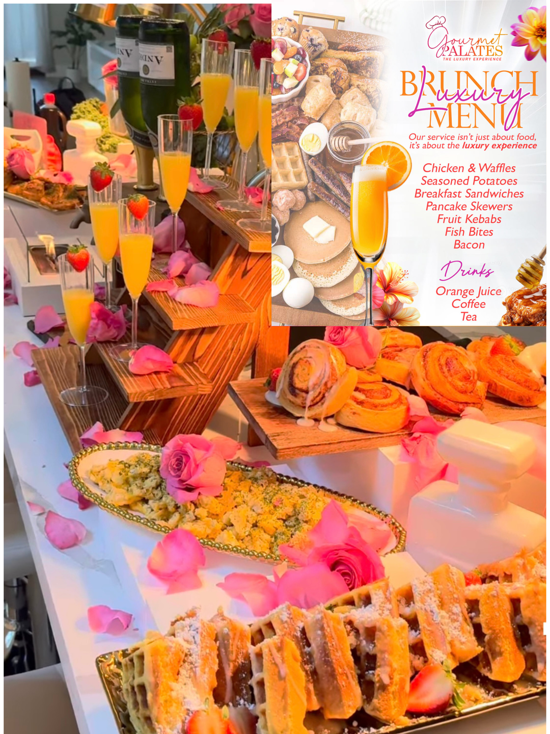 LUXURY BRUNCH EXPERIENCE(THIS PACKAGE INCLUDES A BRUNCH FOR 10 PERSONS & A BUFFET SET UP)