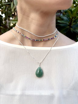 Colorful Baguette Tennis Necklace 
