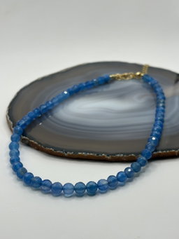 Necklace Ágata Azul facetada