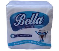 Bella white 100 serviettes