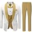 Men's White and Gold 3 Piece Tuxedo 
