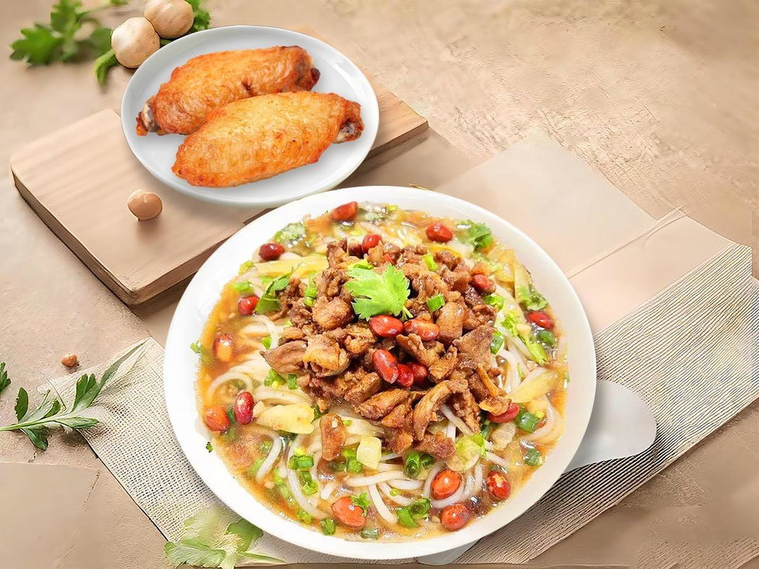 海南猪肉粉卤套餐 Hainanese Pork Rice Noodle Set (Gravy)