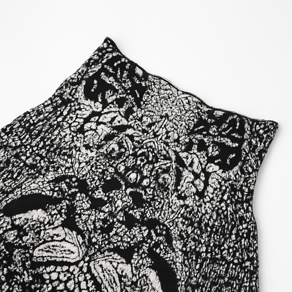 Falda acampanada en blanco y negro con estampado artístico animal - Size S_1