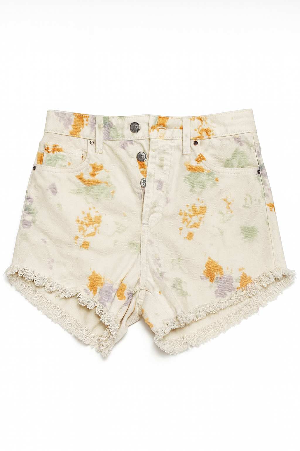 Shorts denim tie-dye con botones frontales - Size S_2