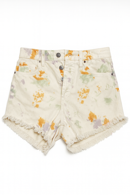Shorts denim tie-dye con botones frontales - Size S