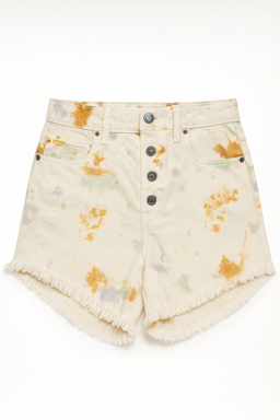 Shorts denim tie-dye con botones frontales - Size S
