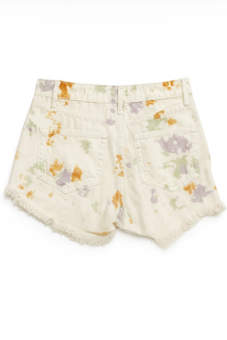 Shorts denim tie-dye con botones frontales - Size S