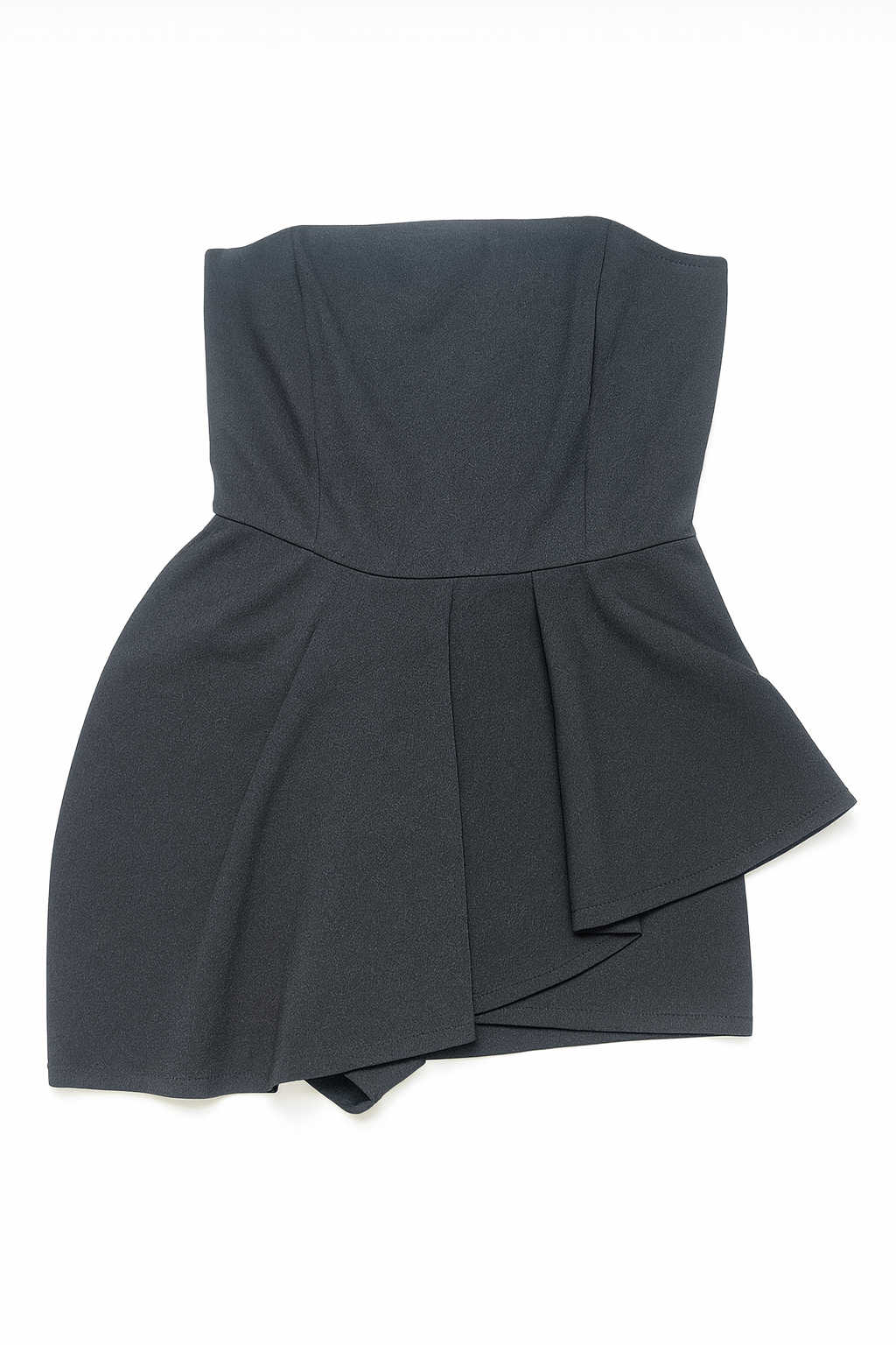 Enterizo strapless negro con falda superpuesta - Size S_1