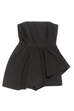 Enterizo strapless negro con falda superpuesta - Size S
