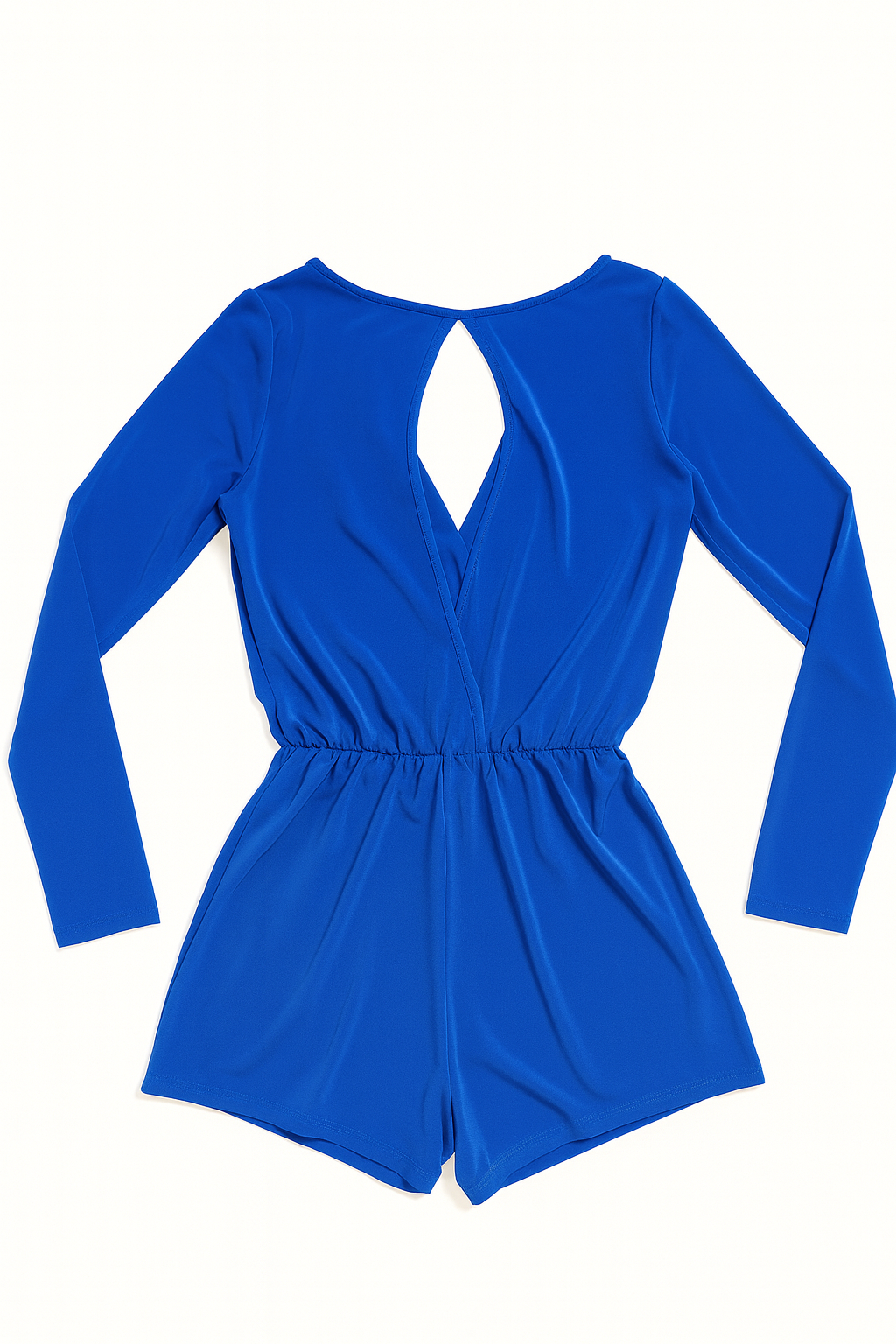 Enterizo corto azul eléctrico con escote cruzado en la espalda - Size M_0