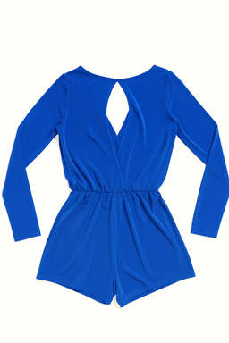 Enterizo corto azul eléctrico con escote cruzado en la espalda - Size M