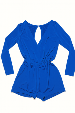 Enterizo corto azul eléctrico con escote cruzado en la espalda - Size M