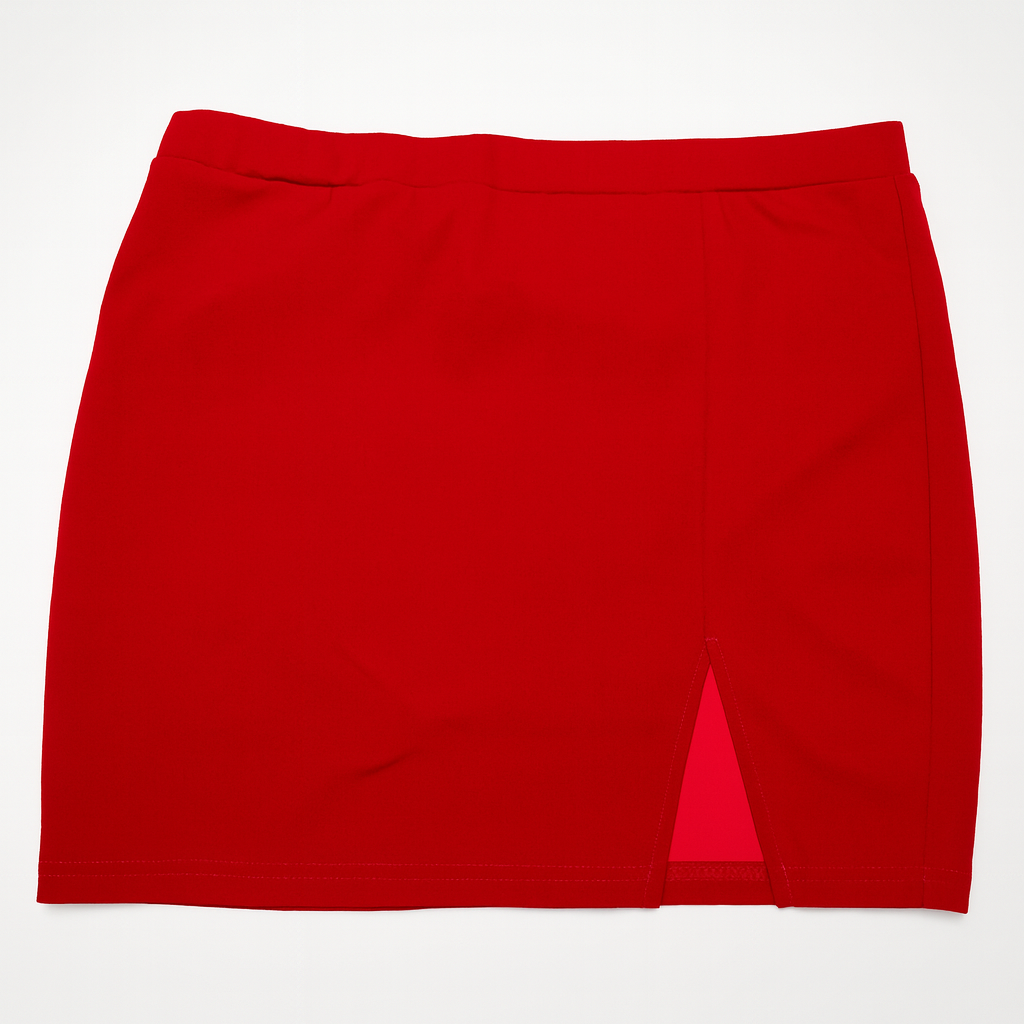 Falda corta roja con abertura lateral - Size L