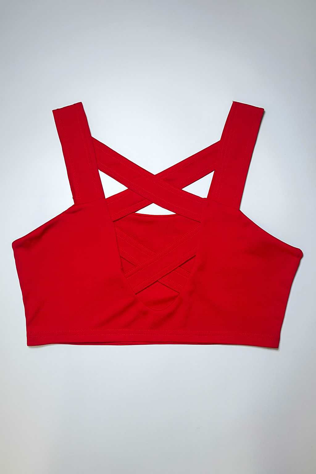 Top corto rojo con tirantes anchos cruzados en la espalda - Size S_0