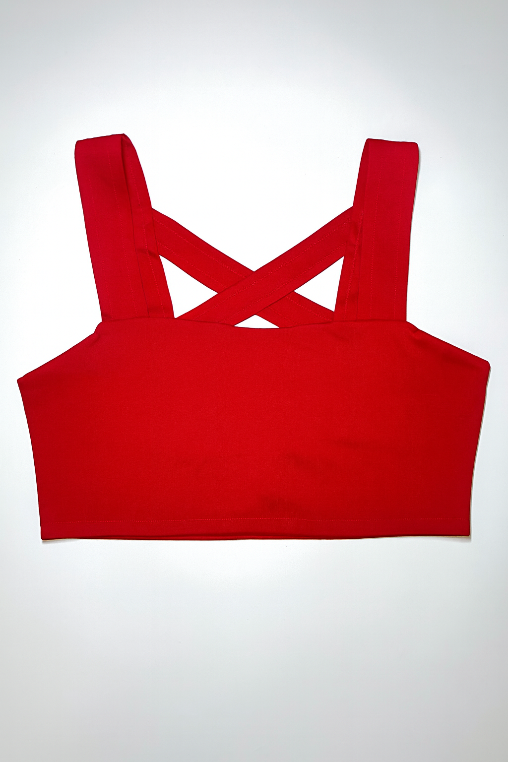Top corto rojo con tirantes anchos cruzados en la espalda - Size S_1