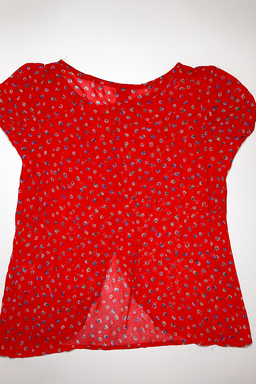 Blusa roja con botones frontales y estampado floral mini - Size M