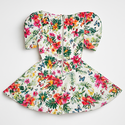Vestido corto floral con mangas abullonadas - Size S