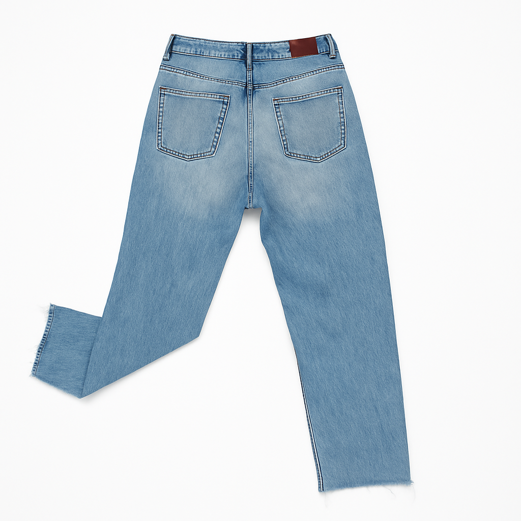 Jeans azul claro rectos con ruedo deshilachado - Size W28_2