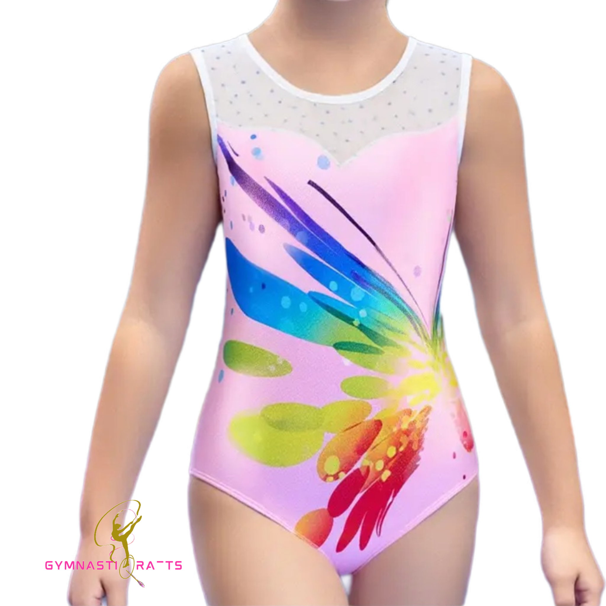 Pink Gymnastics Leotard + Matching Scrunchie_5