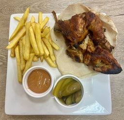 Demi poulet en plat