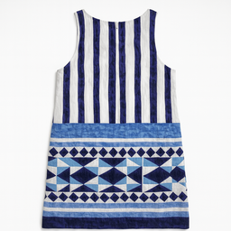 Vestido recto sin mangas con estampado geométrico azul - Size S
