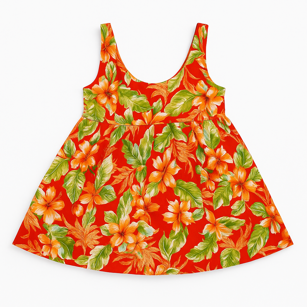 Blusa roja con estampado floral tropical - Size M_0