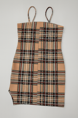 Vestido corto de tirantes con estampado de cuadros - Size S